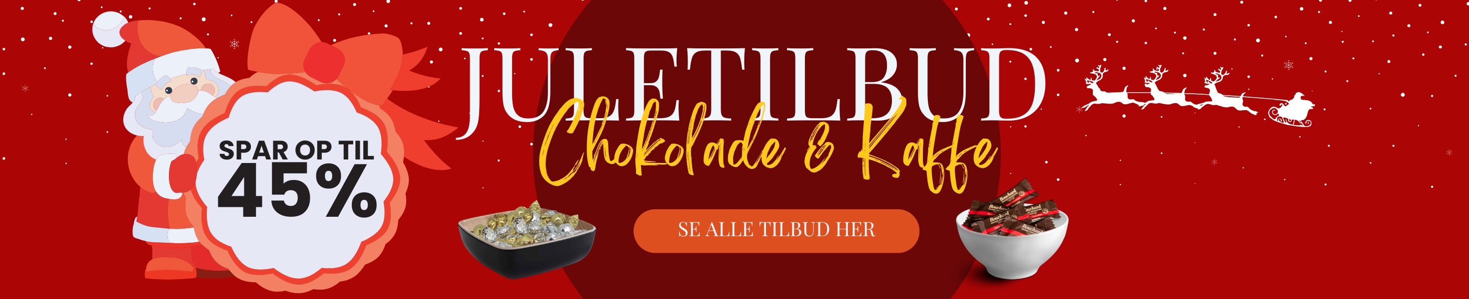 Forside banner - Tilbud på alubakker, termokasser, lys, servietter, duge, chokolade og kaffe m.m.!